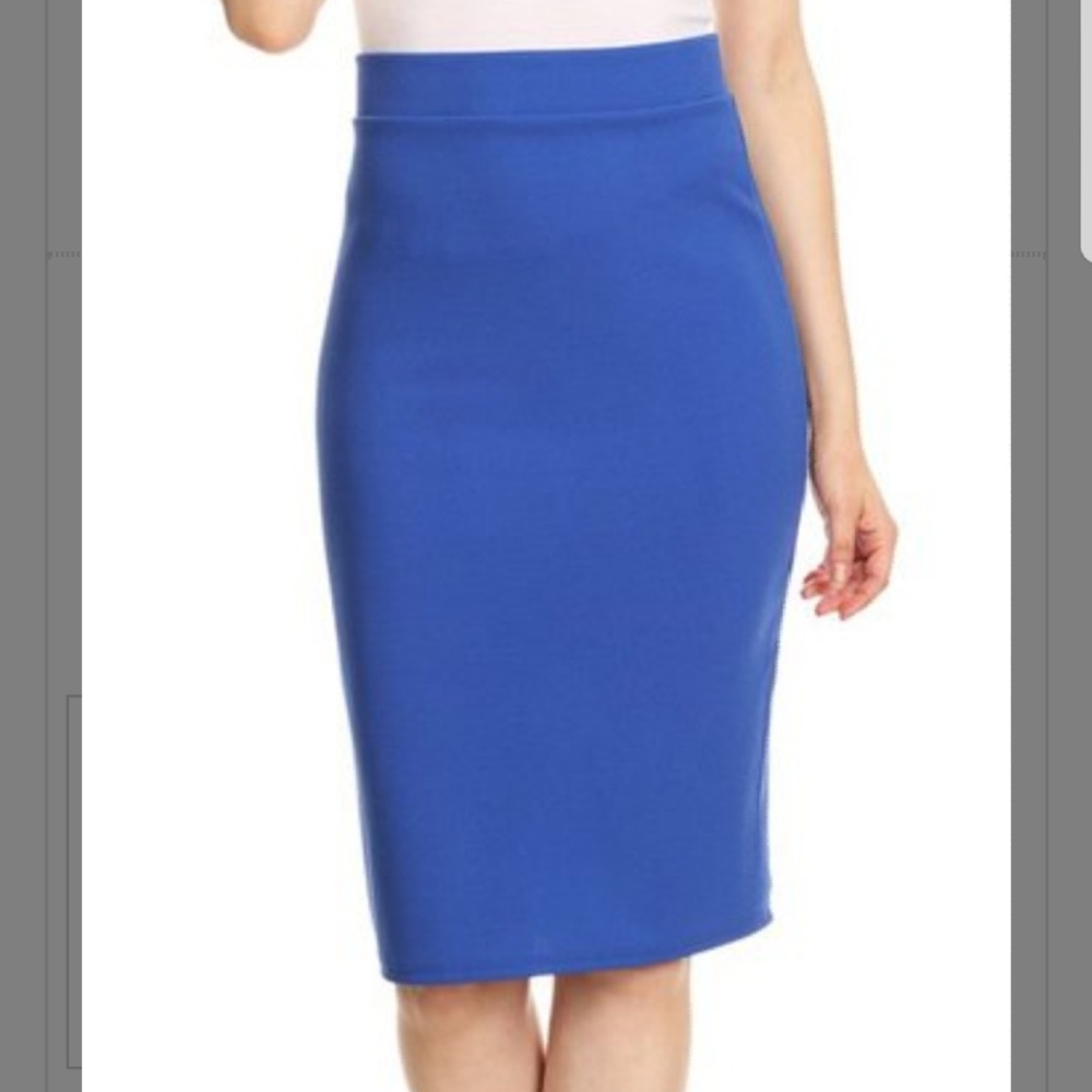 Plus Size Royal Blue Pencil Skirt